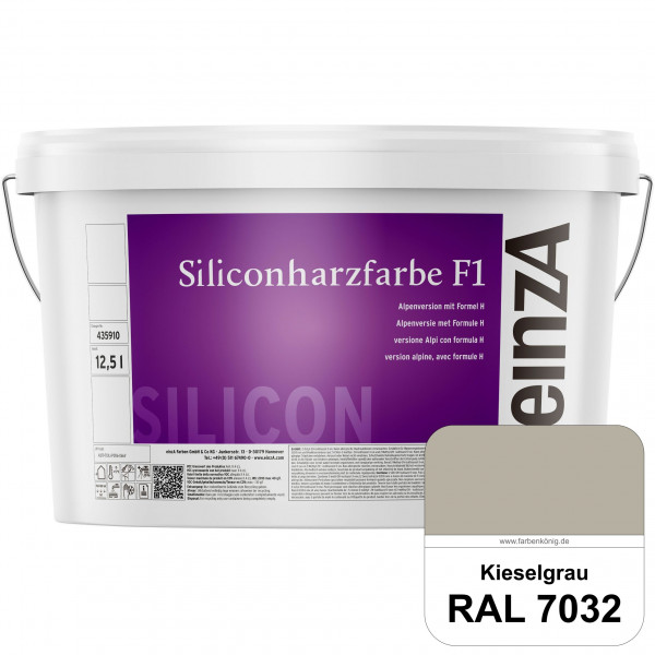 einzA Siliconharzfarbe F1 (RAL 7032 Kieselgrau) Universal Siliconharz-Fassadenfarbe, kalkmatt, wette