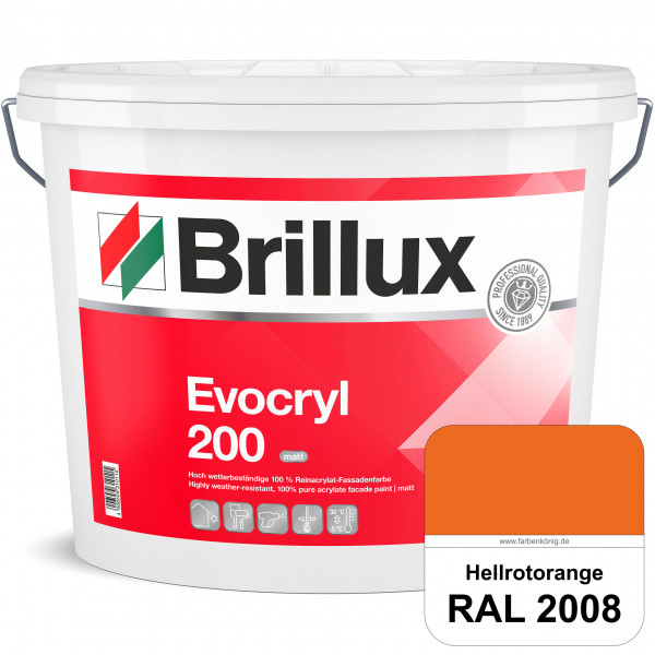 Evocryl 200 (RAL 2008 Hellrotorange) Verschmutzungsunempfindliche 100% Reinacrylat Fassadenfarbe
