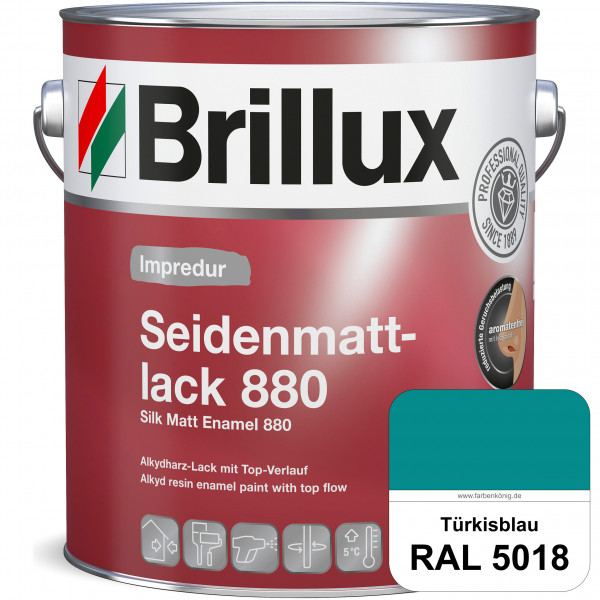 Impredur Seidenmattlack 880 (RAL 5018 Türkisblau) für Holz- oder Metallflächen innen & außen