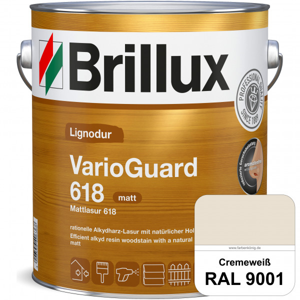Mattlasur 618 (RAL 9001 Cremeweiß) matte & wetterbeständige Lasur (lösemittelhaltig) für Laub- und N