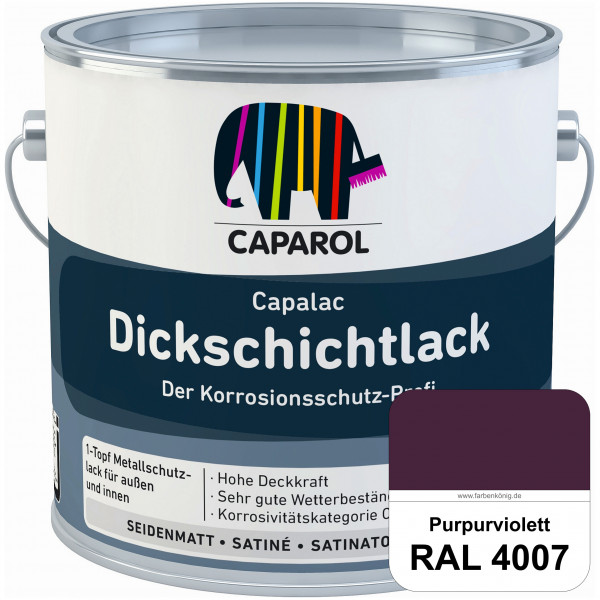 Capalac Dickschichtlack (RAL 4007 Purpurviolett) 1-Topf Metallschutzlack (löselmittelhaltig) innen &