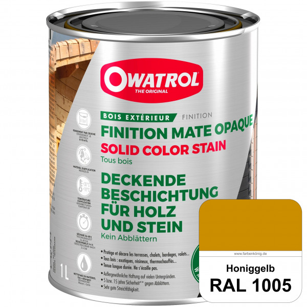 Solid Color Stain (RAL 1005 Honiggelb) deckende und matte Wetterschutzfarbe außen