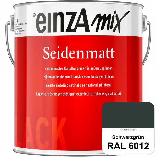 einzA Seidenmatt (B-Ware) - 3 Liter (RAL 6012 Schwarzgrün)