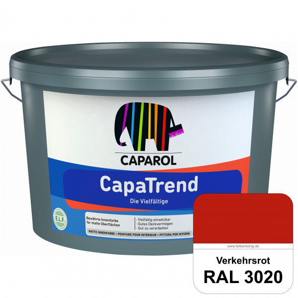 CapaTrend (RAL 3020 Verkehrsrot) matte hochdeckende Dispersionsfarbe für den Innenbereich