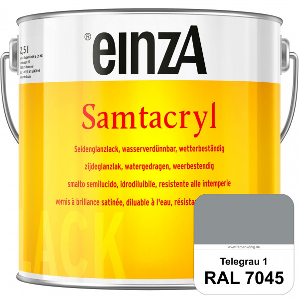 einzA Samtacryl (RAL 7045 Telegrau 1) wetterbeständige seidenglänzende Acryl-PU-Lackfarbe