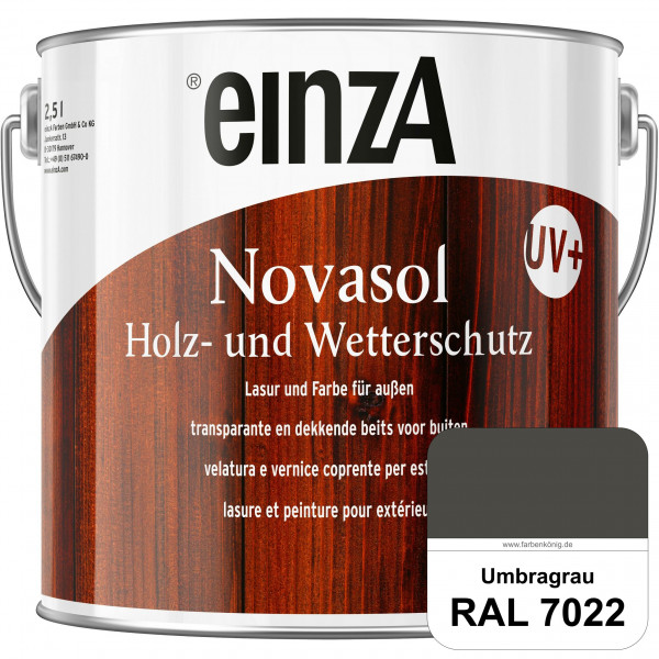 einzA Novasol HW Lasur (RAL 7022 Umbragrau) Lasierender Wetterschutz für außen