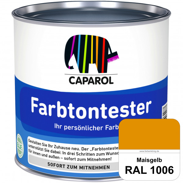 Farbtontester (RAL 1006 Maisgelb) Individuell abgetönte Dispersionsfarbe zum Anlegen von Farbtonmust