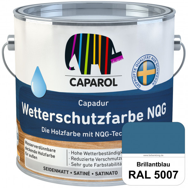 Capadur Wetterschutzfarbe NQG (RAL 5007 Brillantblau) Holzfarbe mit NQG-Technologie wasserbasiert fü