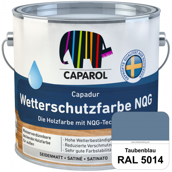 Capadur Wetterschutzfarbe NQG (RAL 5014 Taubenblau) Holzfarbe mit NQG-Technologie wasserbasiert für