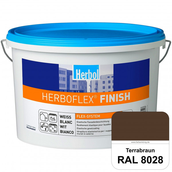 Herboflex Finish Matt (RAL 8028 Terrabraun) Matte, systemgerechte Fassadenfarbe zur Risssanierung