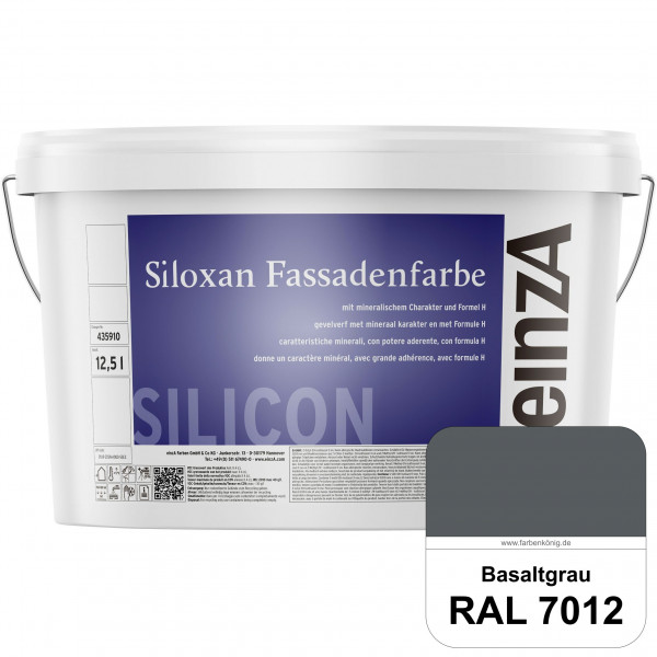 einzA Siloxan Fassadenfarbe (RAL 7012 Basaltgrau) Siliconvergütete Fassadenfarbe