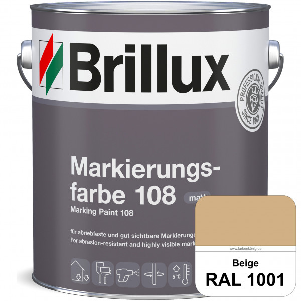 Markierungsfarbe 108 (RAL 1001 Beige) Markierungsfarbe für Asphalt, Betonböden, Zementestrichen