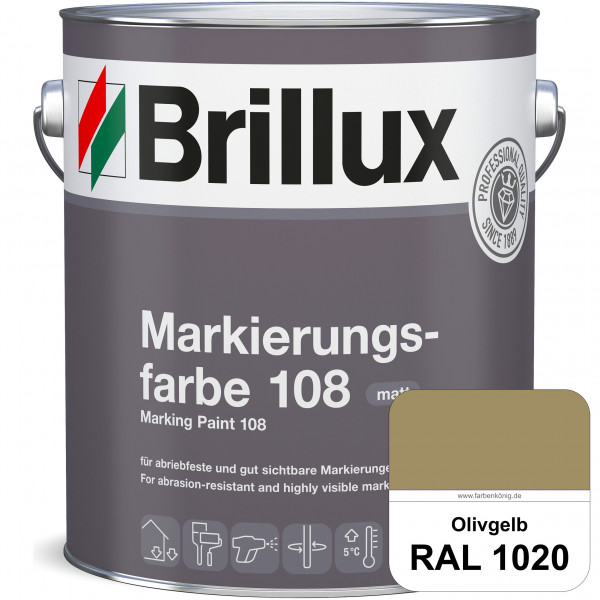 Markierungsfarbe 108 (RAL 1020 Olivgelb) Markierungsfarbe für Asphalt, Betonböden, Zementestrichen