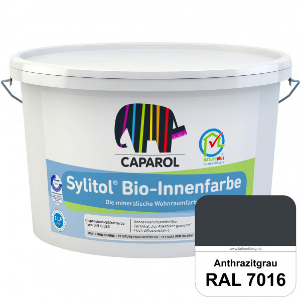 Sylitol® Bio-Innenfarbe (RAL 7016 Anthrazitgrau) Innenfarbe auf Silikatbasis ? für Allergiker