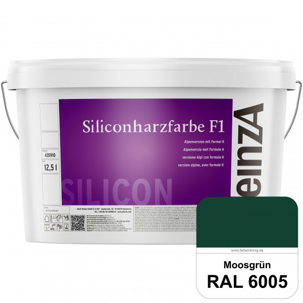 einzA Siliconharzfarbe F1 (RAL 6005 Moosgrün) Universal Siliconharz-Fassadenfarbe, kalkmatt, wetterb