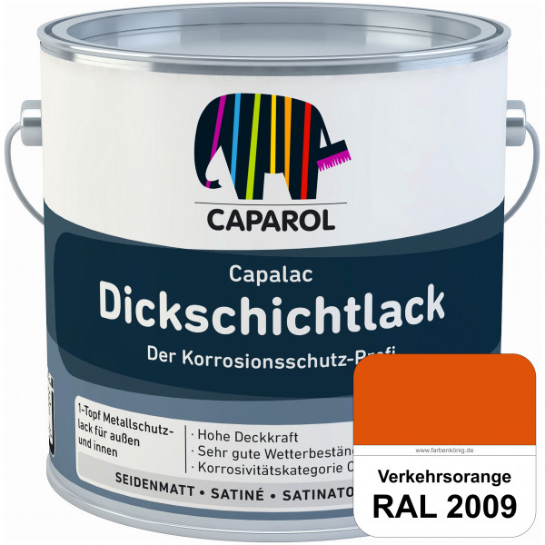 Capalac Dickschichtlack (RAL 2009 Verkehrsorange) 1-Topf Metallschutzlack (löselmittelhaltig) innen