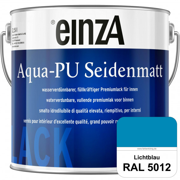 einzA Aqua-PU seidenmatt (RAL 5012 Lichtblau) wasserverdünnbarer Premiumlack für innen