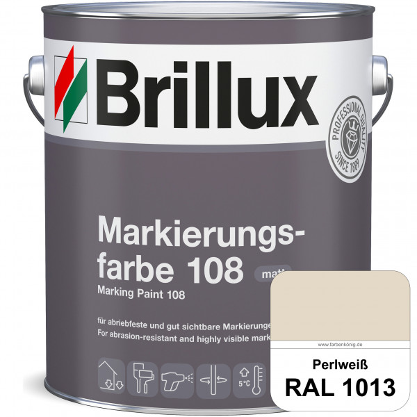 Markierungsfarbe 108 (RAL 1013 Perlweiß) Markierungsfarbe für Asphalt, Betonböden, Zementestrichen