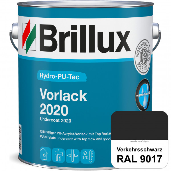 Hydro-PU-Tec Vorlack 2020 (RAL 9017 Verkehrsschwarz) hochwertiger Vorlack für grundierte bzw. gespac