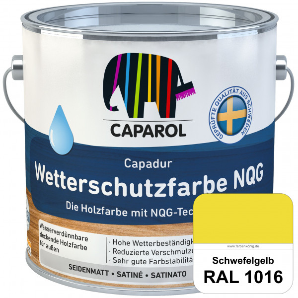 Capadur Wetterschutzfarbe NQG (RAL 1016 Schwefelgelb) Holzfarbe mit NQG-Technologie wasserbasiert fü