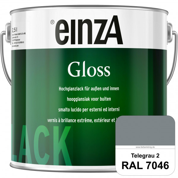 einzA Gloss (RAL 7046 Telegrau 2) Hochwertiger Alkydharzlack in Premium-Qualität, hochglänzend.