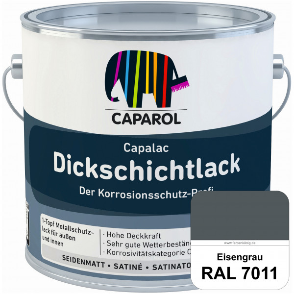 Capalac Dickschichtlack (RAL 7011 Eisengrau) 1-Topf Metallschutzlack (löselmittelhaltig) innen & auß