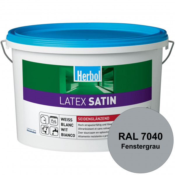 Latex Satin (RAL 7040 Fenstergrau) Seidenglänzende Latexfarbe mit hoher Strapazierfähigkeit