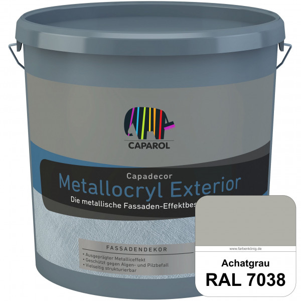 Capadecor Metallocryl Exterior (RAL 7038 Achatgrau) Seidenglänzende Dispersionsfarbe mit metallische