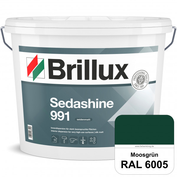 Sedashine 991 (RAL 6005 Moosgrün) Seidenmatte Innendispersion für hoch strapazierfähige & gut reinig