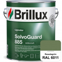 SolvoGuard 885 (RAL 6011 Resedagrün) deckende oder lasierende seidenmatte Alkydharz-Holzfarbe für au