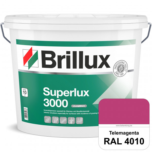 Superlux 3000 (RAL 4010 Telemagenta) hoch deckende stumpfmatte Innen-Dispersionsfarbe - streiflichtu