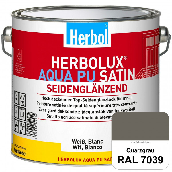 Herbolux Aqua PU Satin (RAL 7039 Quarzgrau) Wasserverdünnbarer Top-PU-Seidenglanzlack (Innen)