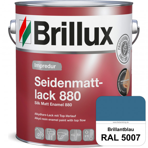 Impredur Seidenmattlack 880 (RAL 5007 Brillantblau) für Holz- oder Metallflächen innen & außen
