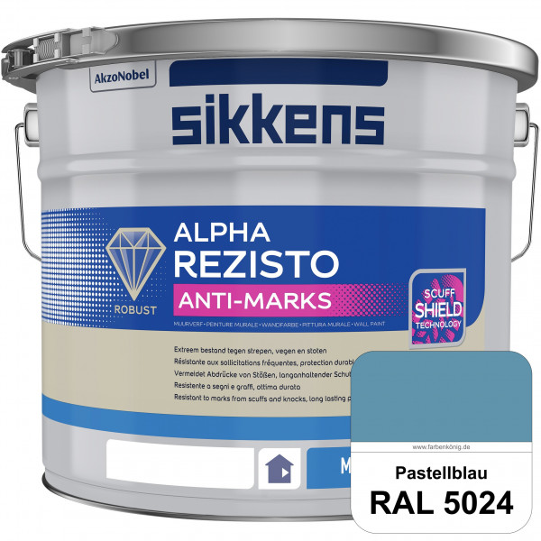 Alpha Rezisto Anti-Marks (RAL 5024 Pastellblau) Extrem widerstandsfähige Innenwandfarbe