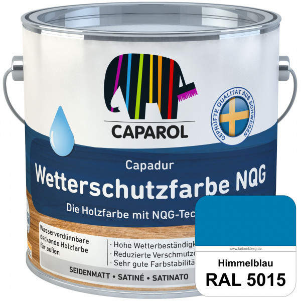 Capadur Wetterschutzfarbe NQG (RAL 5015 Himmelblau) Holzfarbe mit NQG-Technologie wasserbasiert für