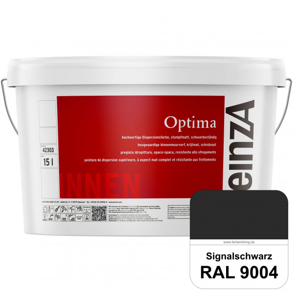 einzA Optima (RAL 9004 Signalschwarz) Stumpfmatte Dispersionsfarbe für hochwertige Anstriche