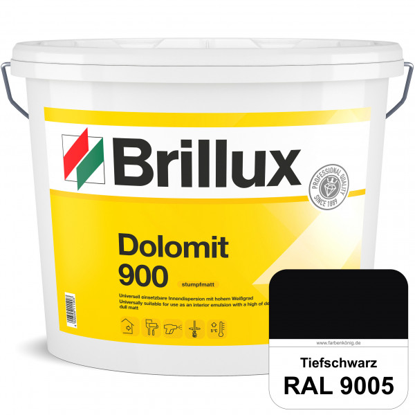 Dolomit 900 (RAL 9005 Tiefschwarz) stumpfmatte Innen-Dispersionsfarbe mit gutem Deckvermögen