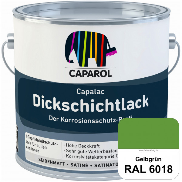 Capalac Dickschichtlack (RAL 6018 Gelbgrün) 1-Topf Metallschutzlack (löselmittelhaltig) innen & auße