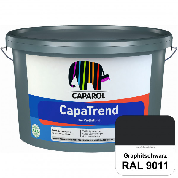 CapaTrend (RAL 9011 Graphitschwarz) matte hochdeckende Dispersionsfarbe für den Innenbereich