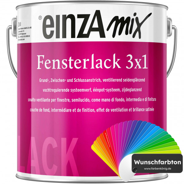 einzA Fensterlack 3 x 1 (Wunschfarbton)