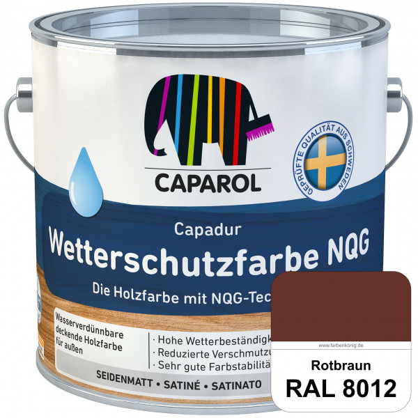 Capadur Wetterschutzfarbe NQG (RAL 8012 Rotbraun) Holzfarbe mit NQG-Technologie wasserbasiert für au
