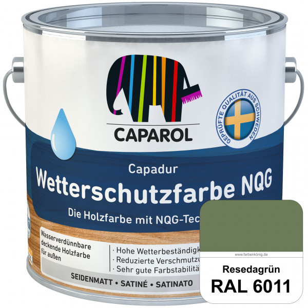 Capadur Wetterschutzfarbe NQG (RAL 6011 Resedagrün) Holzfarbe mit NQG-Technologie wasserbasiert für