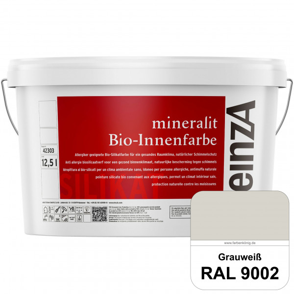 einzA mineralit Bio-Innenfarbe (RAL 9002 Grauweiß) Bio-Silikat-Innenfarbe gemäß VOB DIN 18 363