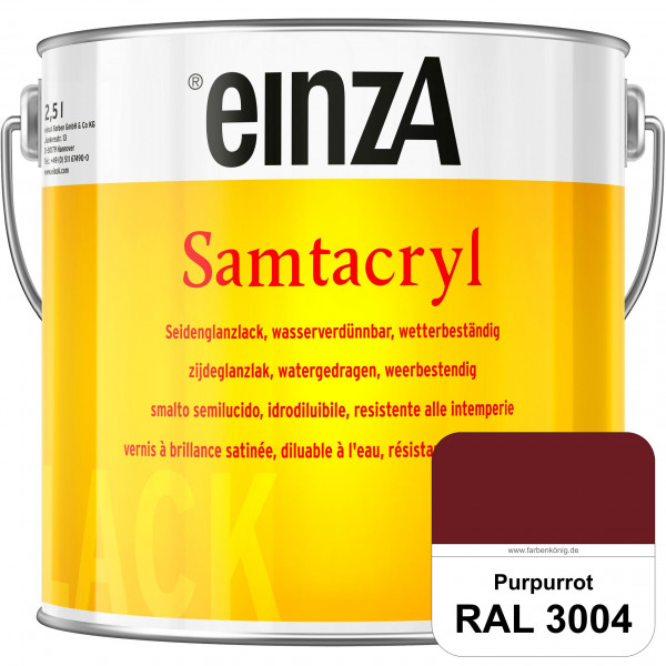 einzA Samtacryl (RAL 3004 Purpurrot) wetterbeständige seidenglänzende Acryl-PU-Lackfarbe