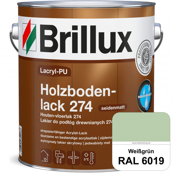 Lacryl-PU Holzbodenlack 274 (RAL 6019 Weißgrün) hochwertige & widerstandsfähige, deckende Versiegelu