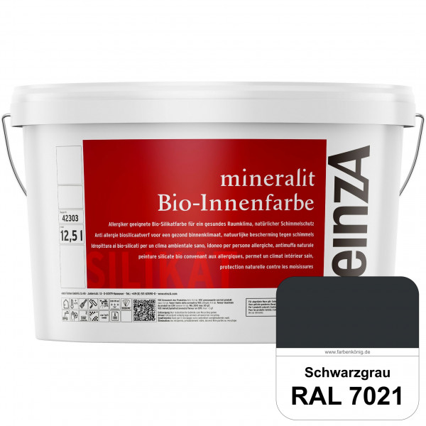 einzA mineralit Bio-Innenfarbe (RAL 7021 Schwarzgrau) Bio-Silikat-Innenfarbe gemäß VOB DIN 18 363