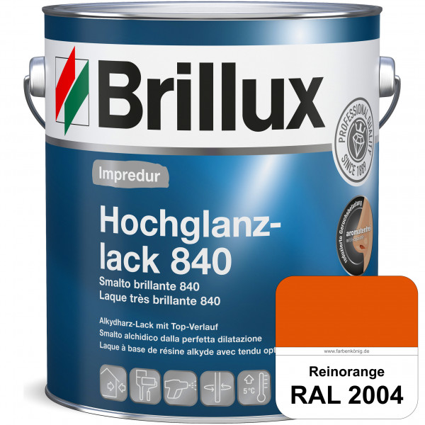 Impredur Hochglanzlack 840 (RAL 2004 Reinorange) für Holz- und Metallflächen (löselmittelhaltig) inn