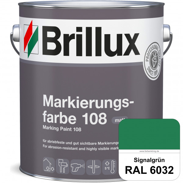 Markierungsfarbe 108 (RAL 6032 Signalgrün) Markierungsfarbe für Asphalt, Betonböden, Zementestrichen