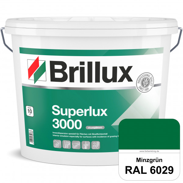 Superlux 3000 (RAL 6029 Minzgrün) hoch deckende stumpfmatte Innen-Dispersionsfarbe - streiflichtunem
