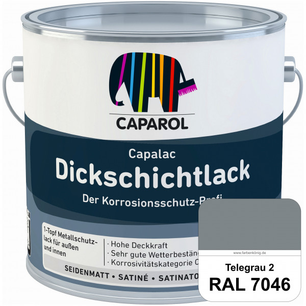 Capalac Dickschichtlack (RAL 7046 Telegrau 2) 1-Topf Metallschutzlack (löselmittelhaltig) innen & au